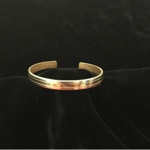VTG 3 Tone Copper Gold Silver Cuff Bracelet